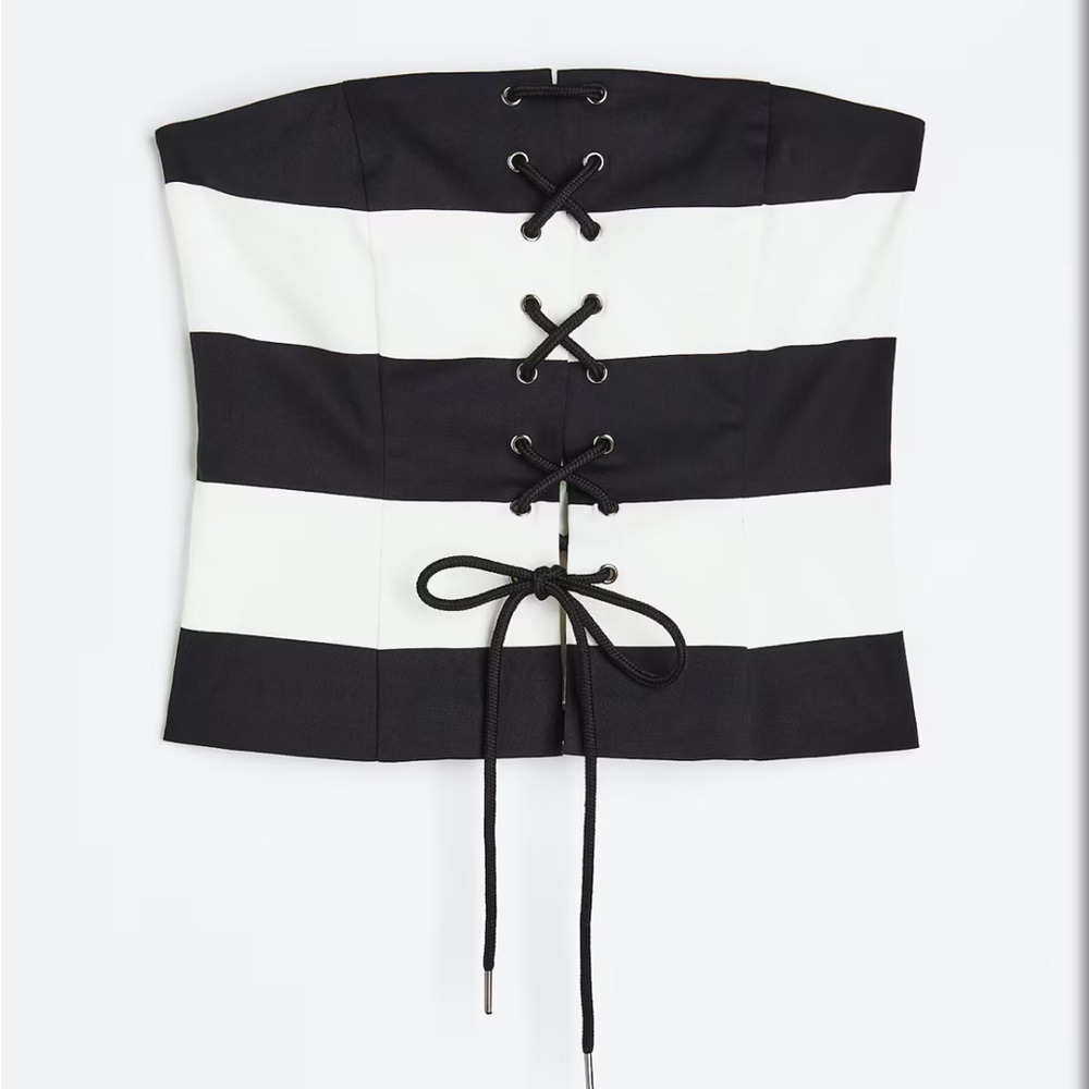 H&M 60% cotton, strapless top  size s